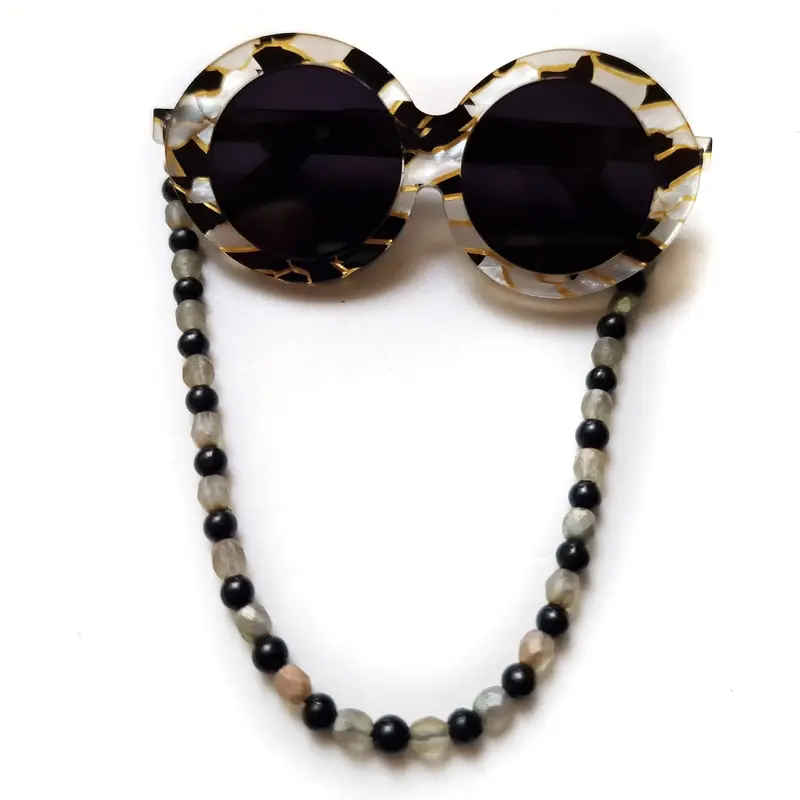 Eyeglasses with Chain Brooch
