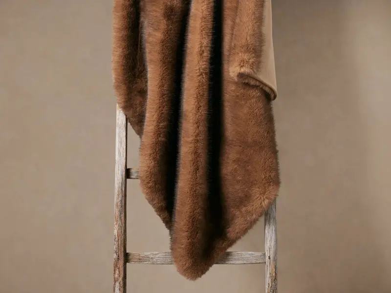 Fairbanks Oversized Faux Fur Blanket – Plush Textured Throw