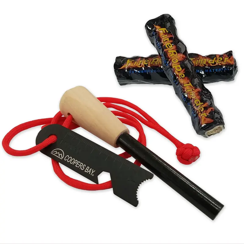 FireStorm Large 3/8″ Ferro Rod & Premium Tinder Kit