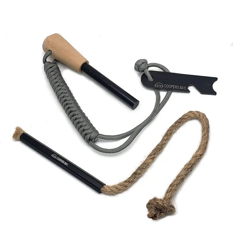 FireStorm-Plus XL Ferrocerium Rod Kit – 1/2-Inch Rod with Tinder Bundle