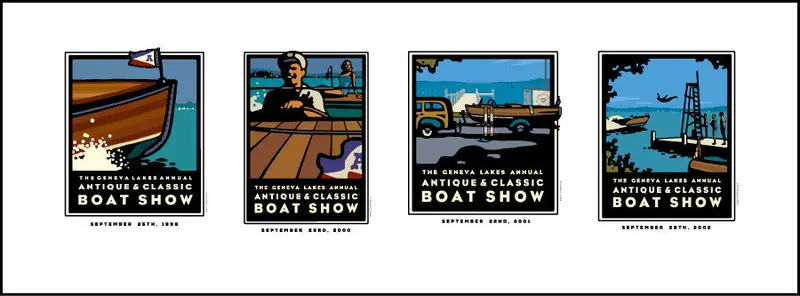 First Four Lake Geneva Classic Boat Show Posters — 21×8 Digital Studio Print