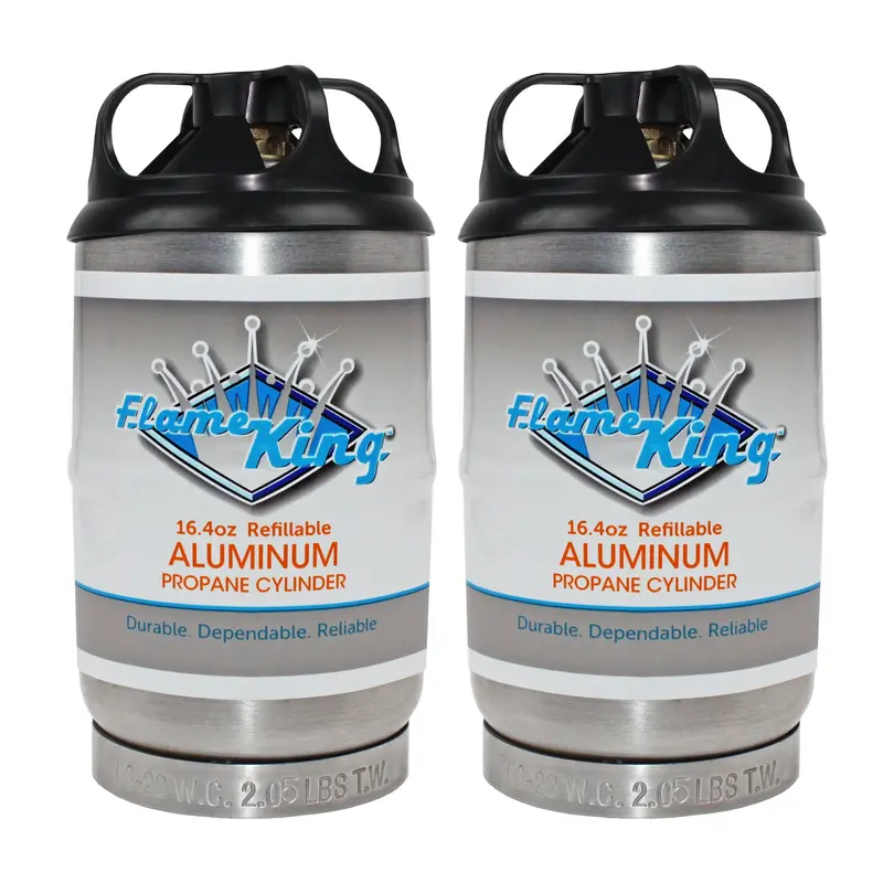 Flame King Eco-Friendly 1 lb Refillable Aluminum Propane Cylinder (2-Pack)