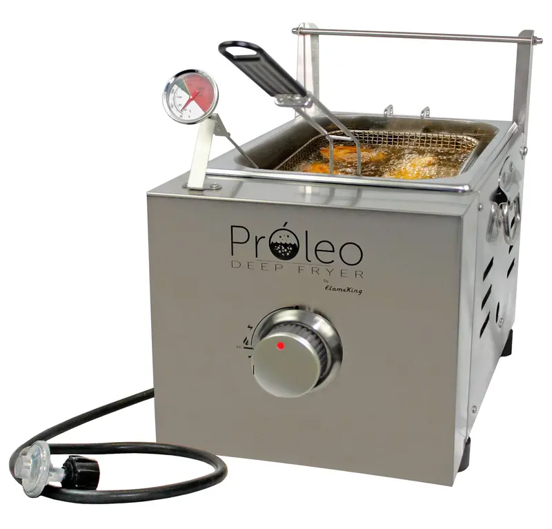 Flame King Proleo Portable Propane Deep Fryer for Outdoor Cooking