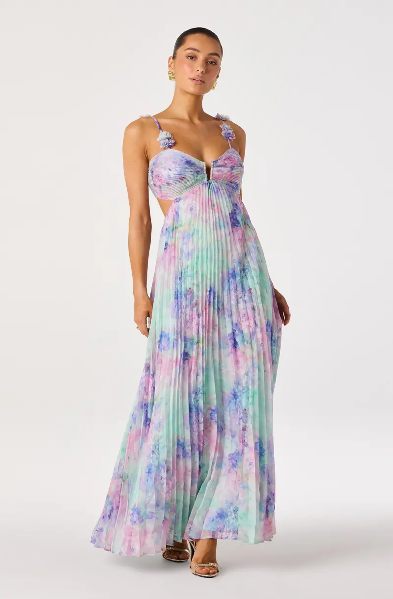 Floral Cutout Maxi Dress – Emese Design