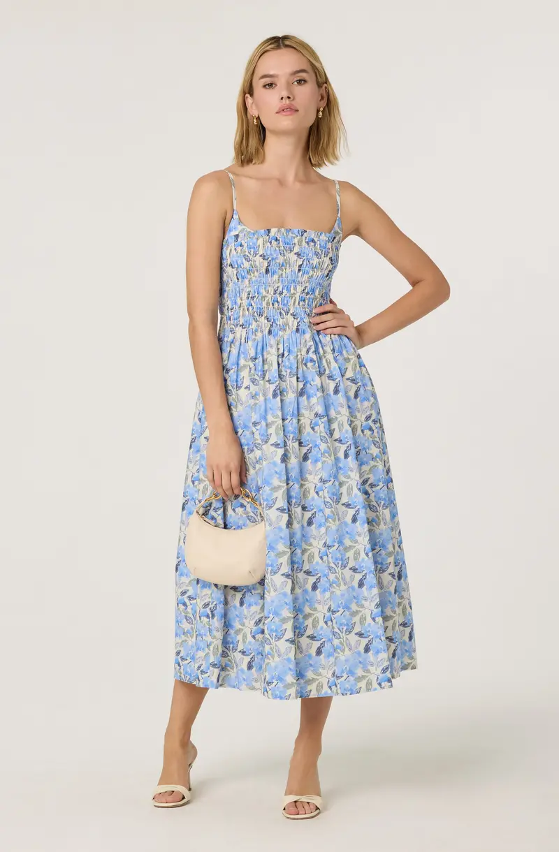 Floral Smocked Midi Dress