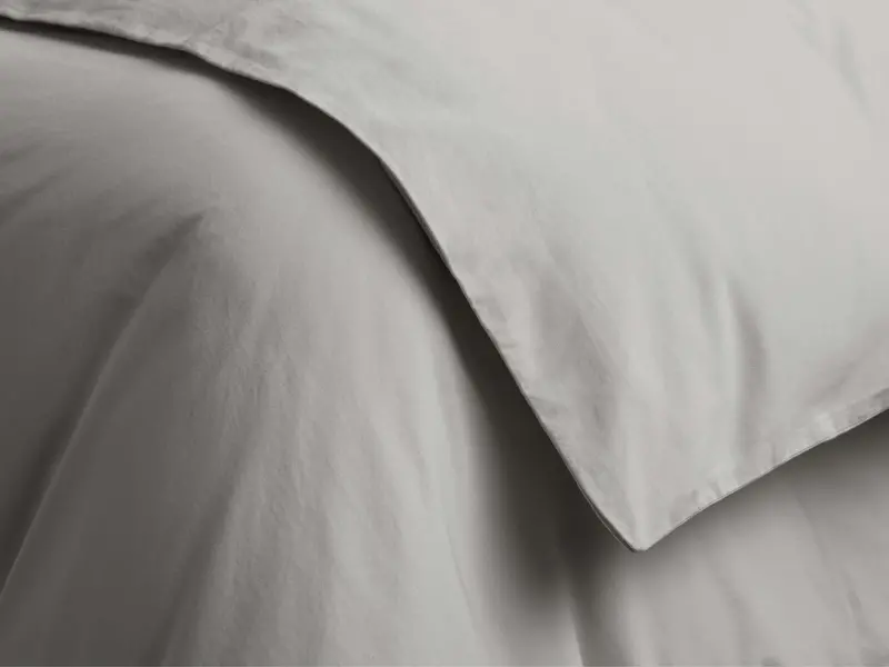 Fog Garment-Dyed Italian Sateen Duvet Cover