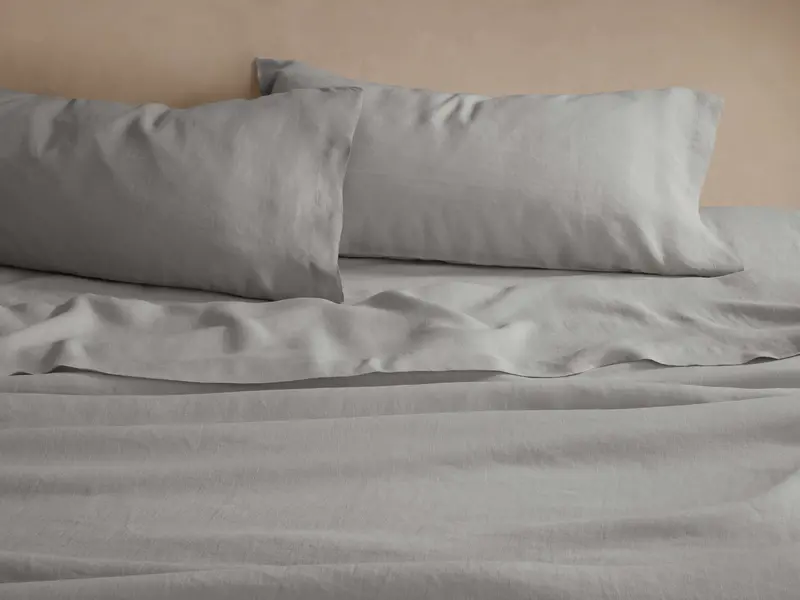 Fog-Toned Italian Garment-Dyed Linen Sheet Set