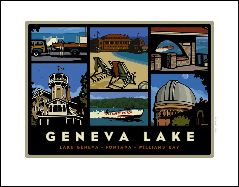 Geneva Lake Scenic Giclée Art Print