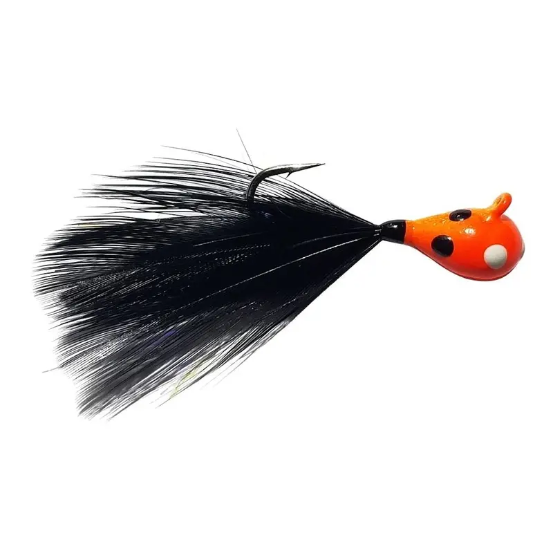 Glow Orange Wonderbread & Black Feather Tungsten Jig