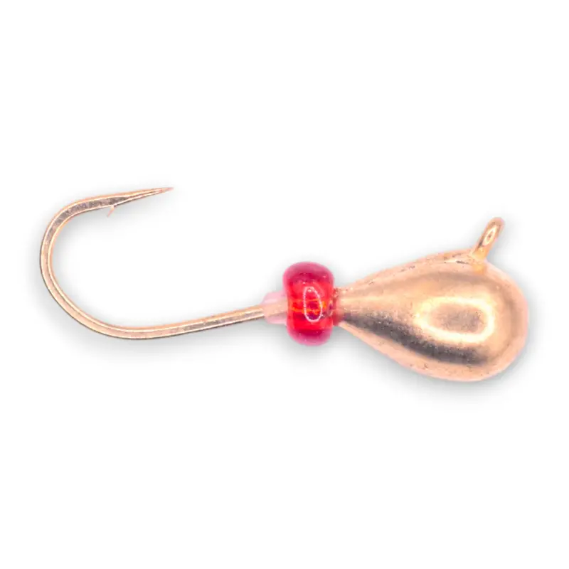 Gold Tungsten Jig with Red Accent Bead
