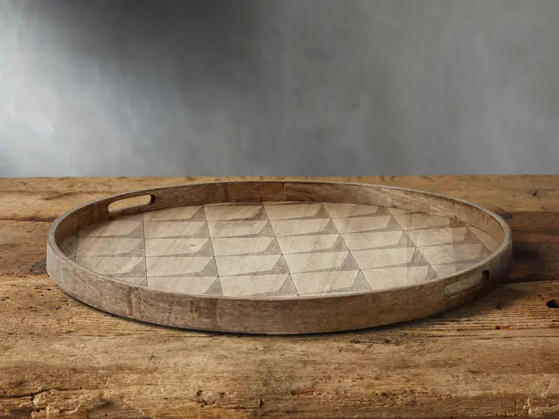 Granada Decorative Round Tray – Hammered Metal Serving & Display Piece