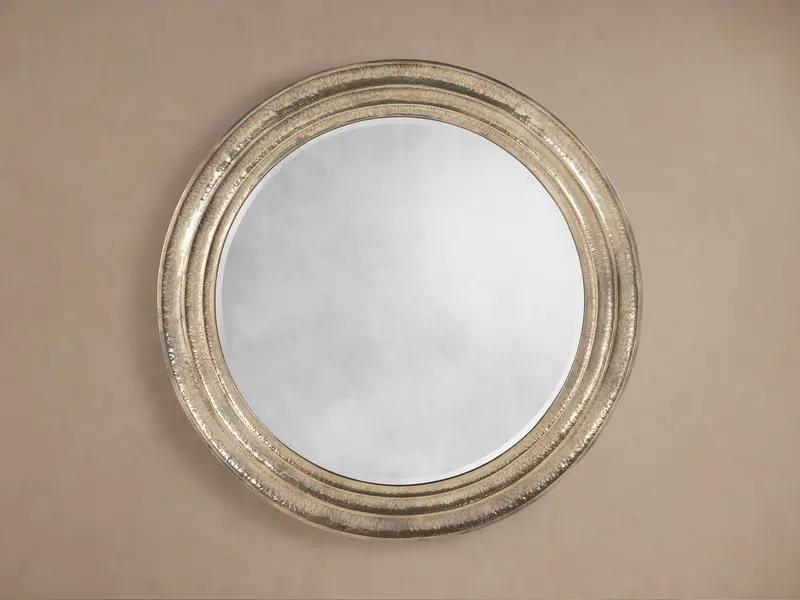 Grand Stepped Round Wall Mirror – Decorative Accent Mirror