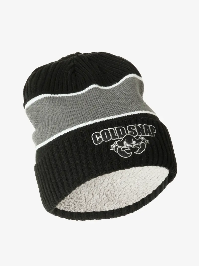 Gray/Black Knit Stocking Cap