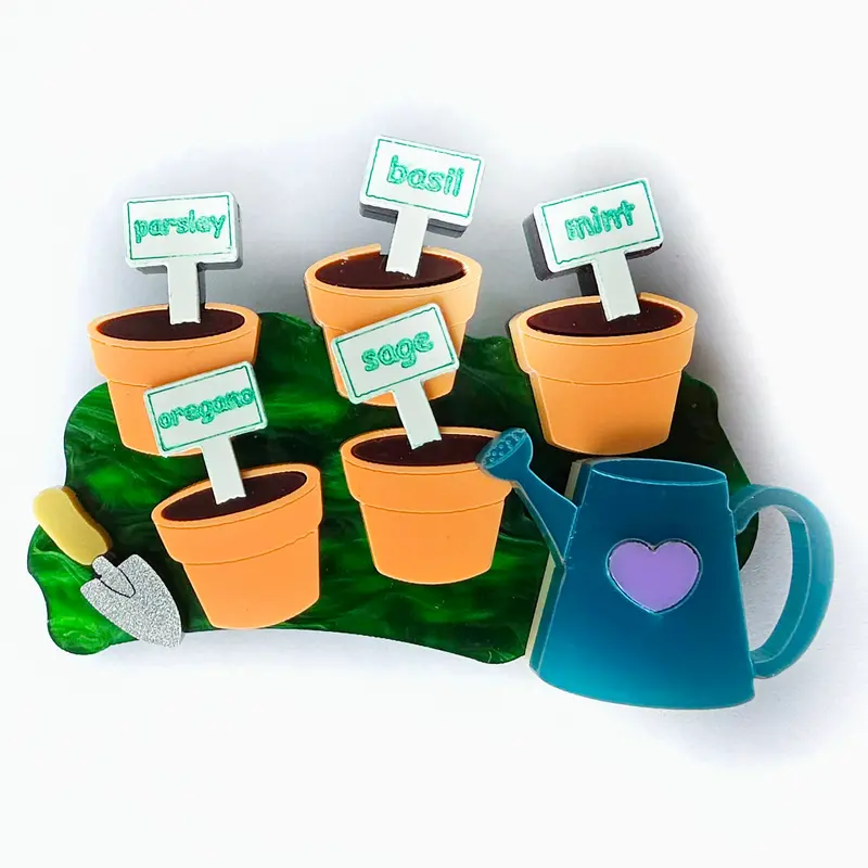 Grow Your Own Herbs Brooch