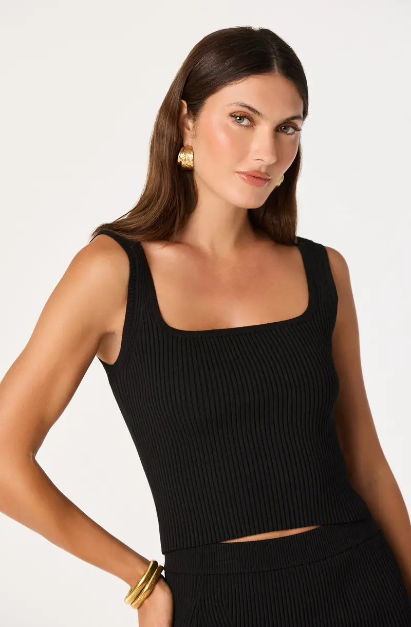 Halie Ribbed Knit Sleeveless Tank Top