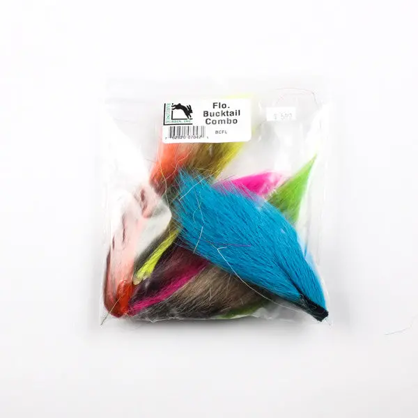 Hareline Fluorescent Bucktail Mix Pack for Fly Tying