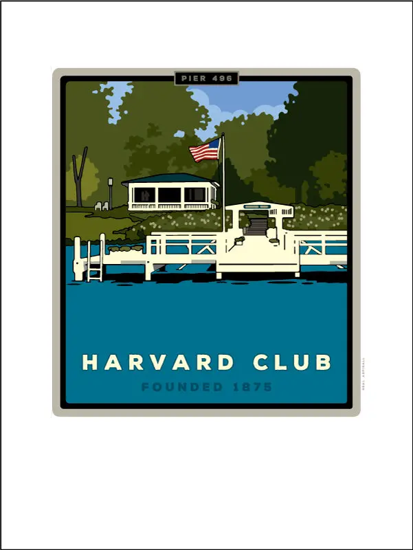 Harvard Club Digital Art Poster