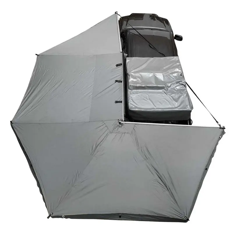 HD Nomadic 270° Awning – Driver Side, Dark Gray with Black Cover