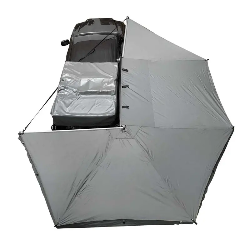 HD Nomadic 270° Awning – Passenger Side, Dark Gray with Black Cover