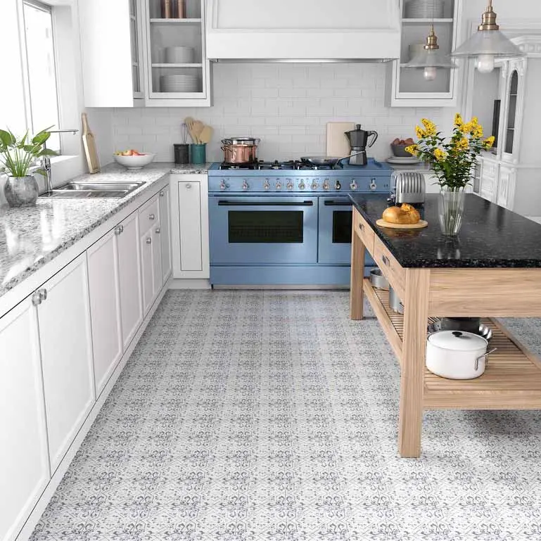 Heirloom Blue-and-White 6×6 Inch Glazed Porcelain Tile