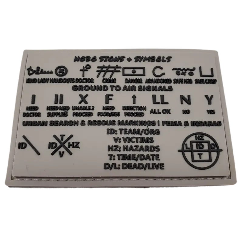 Hobo Symbols & SAR Signal Storage Pocket Patch