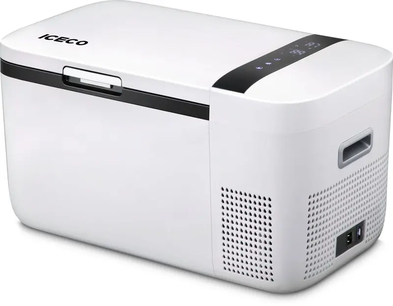 ICECO GO20 Dual-Zone 12V Portable Freezer — Compact 20L White Unit for Versatile Temperature Control