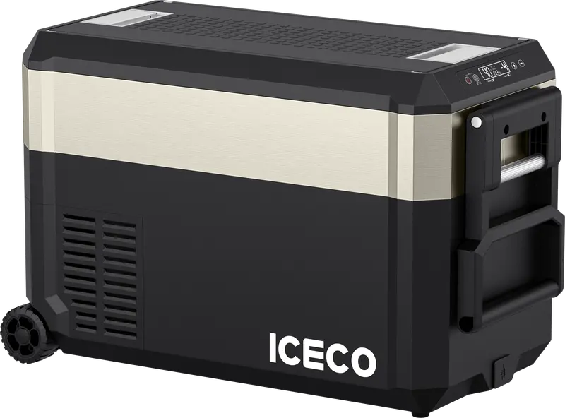 ICECO JP40 Pro Dual-Zone Wheeled Freezer — 40L Golden-Finish Portable Cooler with Integrated Cover