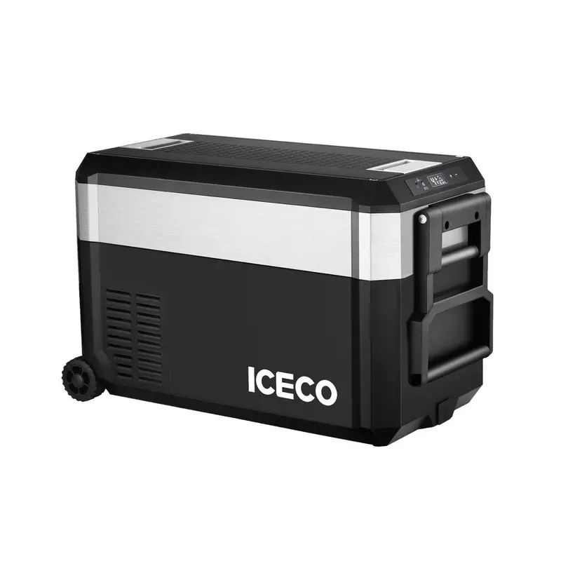 ICECO JP40 PRO Single-Zone Wheeled Portable Freezer — 40L Silver Cooler with Integrated Carry Cover