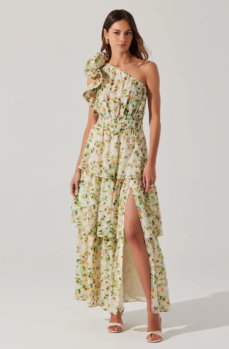 Imelda One-Shoulder Floral Maxi Dress