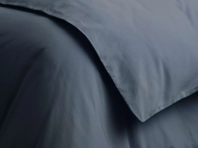 Indigo Garment-Dyed Italian Sateen Duvet Cover