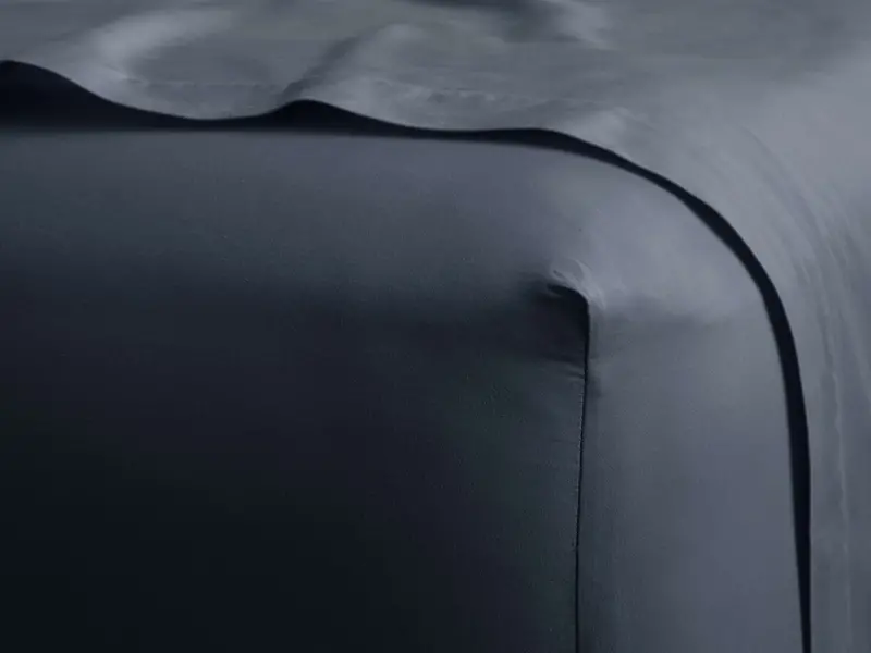 Indigo Garment-Dyed Italian Sateen Fitted Sheet