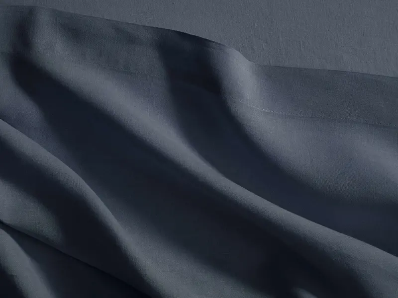 Indigo Italian Garment-Dyed Linen Flat Sheet