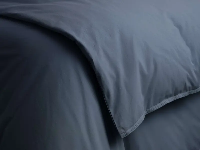 Indigo Italian Garment-Dyed Percale Duvet Cover