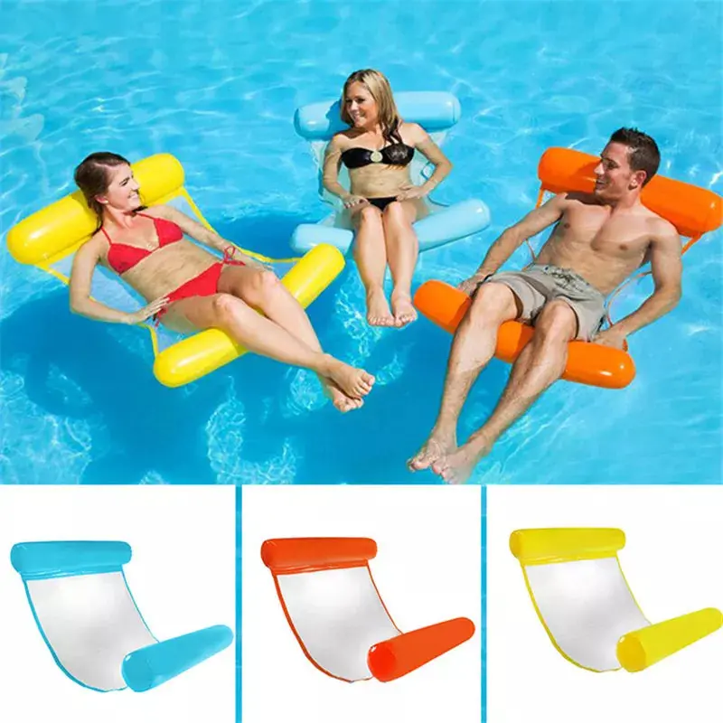 Inflatable Floating Pool Hammock – PVC Foldable Water Lounger for Relaxing on Lakes, Pools & Beaches