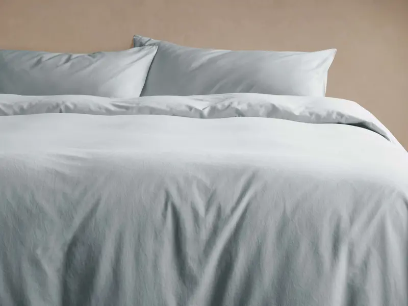 Italian Garment-Dyed Sateen Duvet Cover Set – Sky Blue