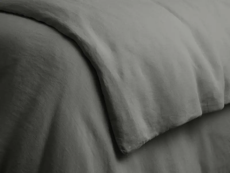 Italian Linen King Duvet Cover – Garment-Dyed Charcoal