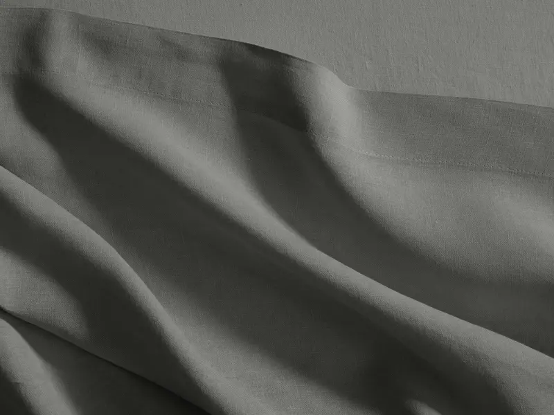 Italian Linen Queen Flat Sheet – Garment-Dyed Charcoal