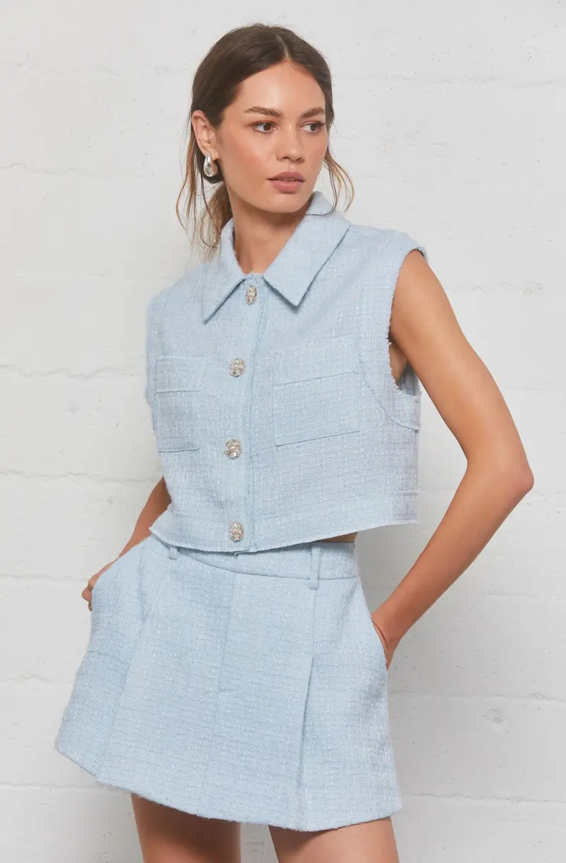 Jhene Sleeveless Tweed Top