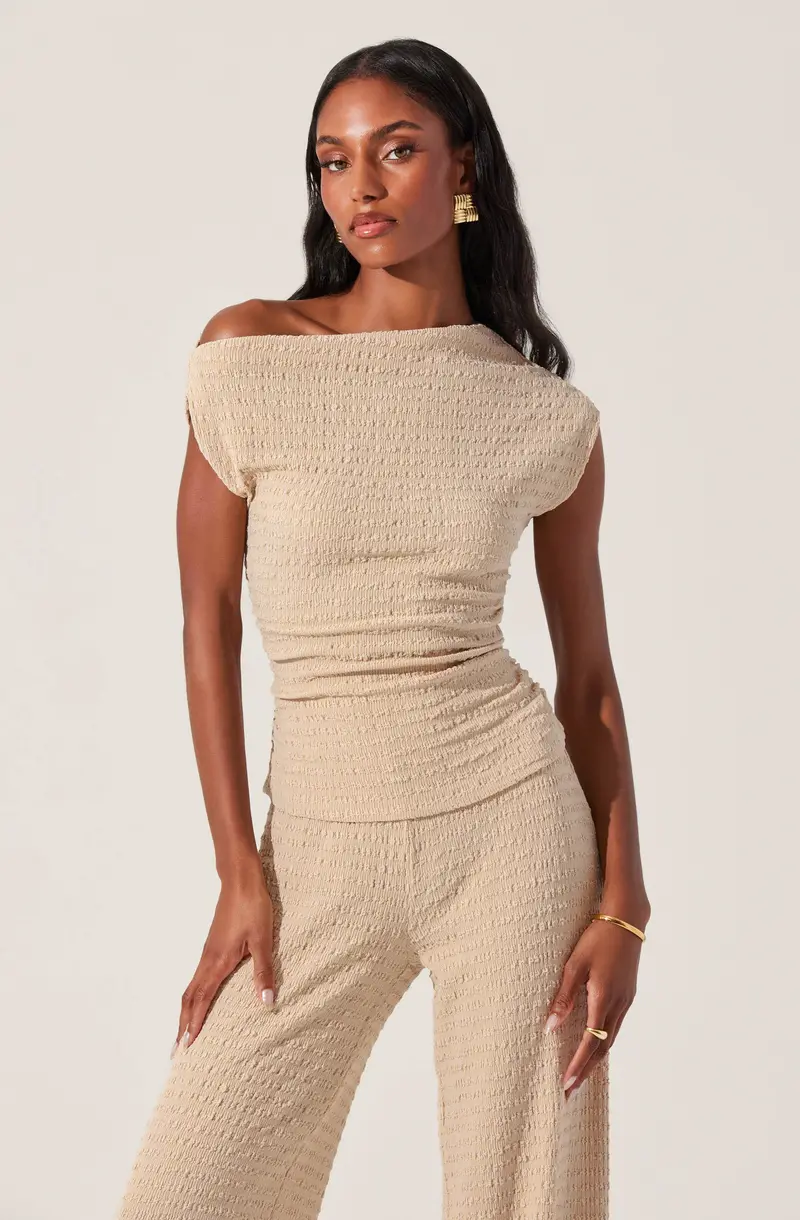Keir Textured One-Shoulder Knit Top