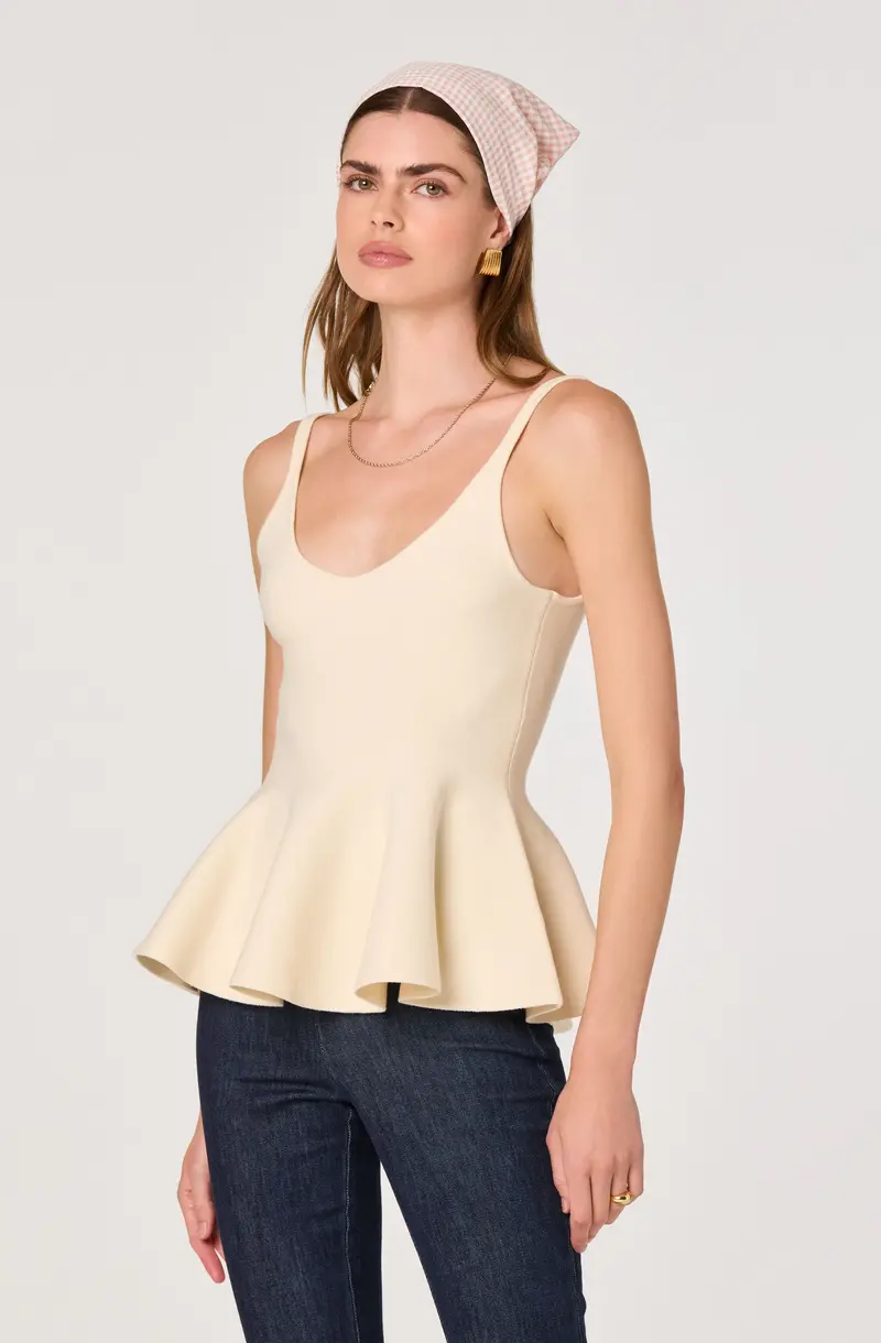 Knit Peplum Top with Flattering Fit
