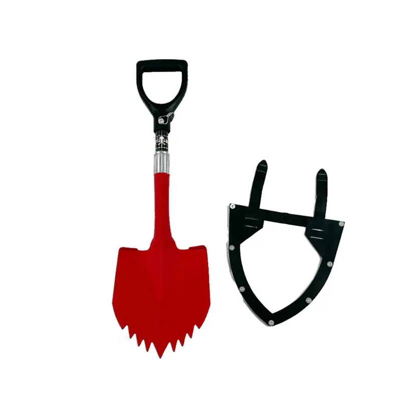 Krazy Beaver Mini Shovel with Guard – Textured Red Head, Black Handle (Model #45642)