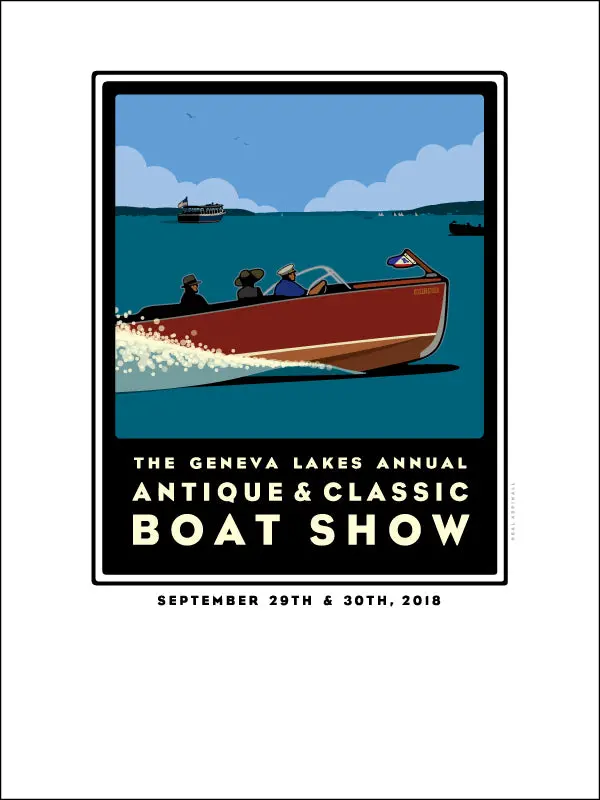 Lake Geneva Antique & Classic Boat Show 2018 Offset Print