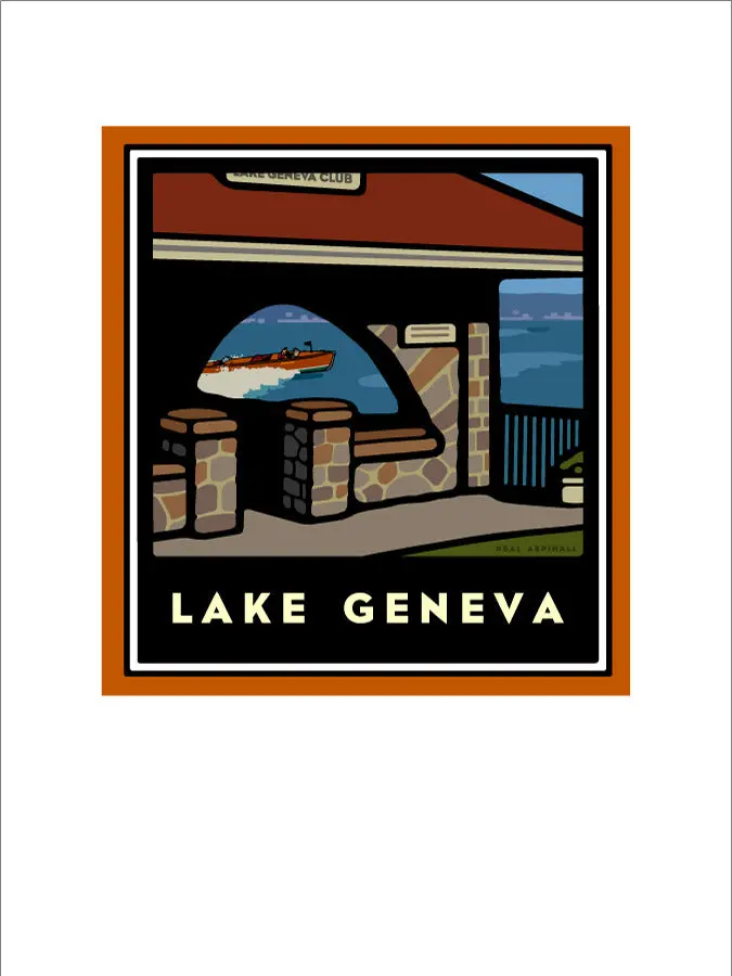 Lake Geneva Club Historic Giclée Art Print