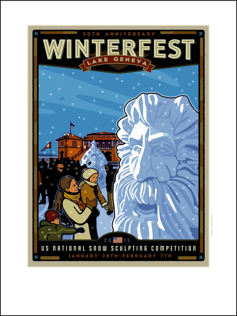Lake Geneva Winterfest and US Snow Sculpting Competition Offset Print
