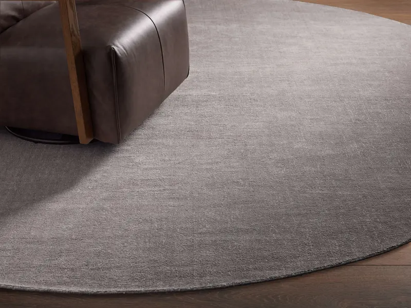 Lanning Fog Round Area Rug