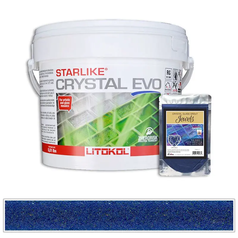 Lapis Blue Starlike Crystal Evo Glass Tile Grout – 5.5 lb Container
