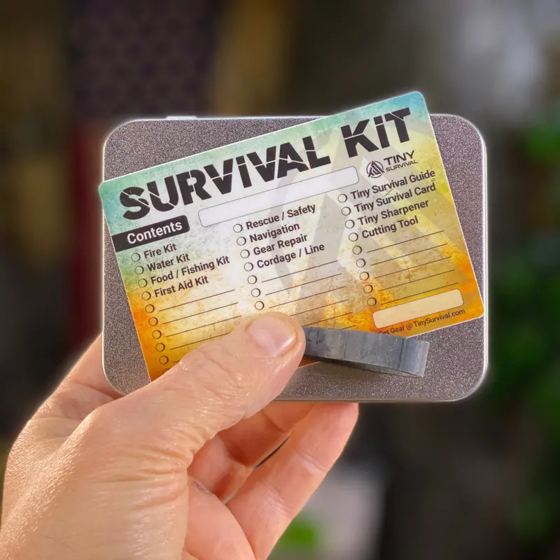 Large Rectangle Survival Tin – Spacious (13.3 cu in) Field Kit