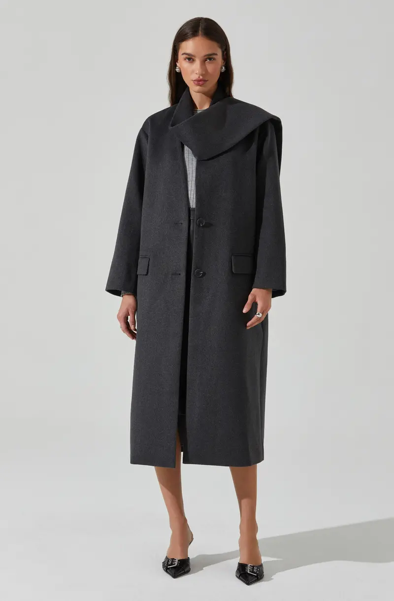 Longline Scarf-Inspired Trench Coat