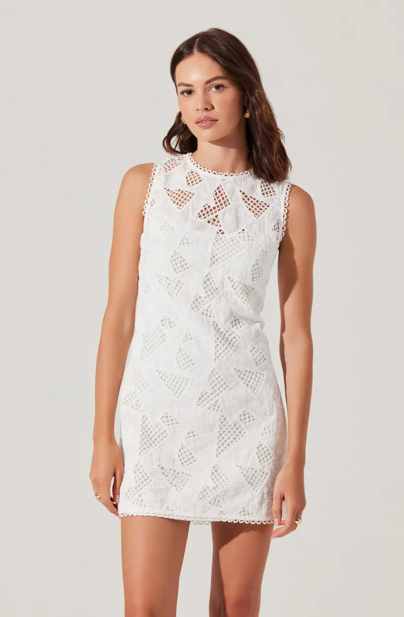 Madge Crochet Lace Detail Mini Dress