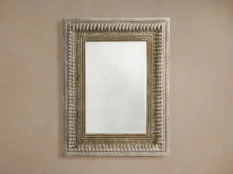 Madhava Contemporary Wall Mirror – Slim Black Metal Frame